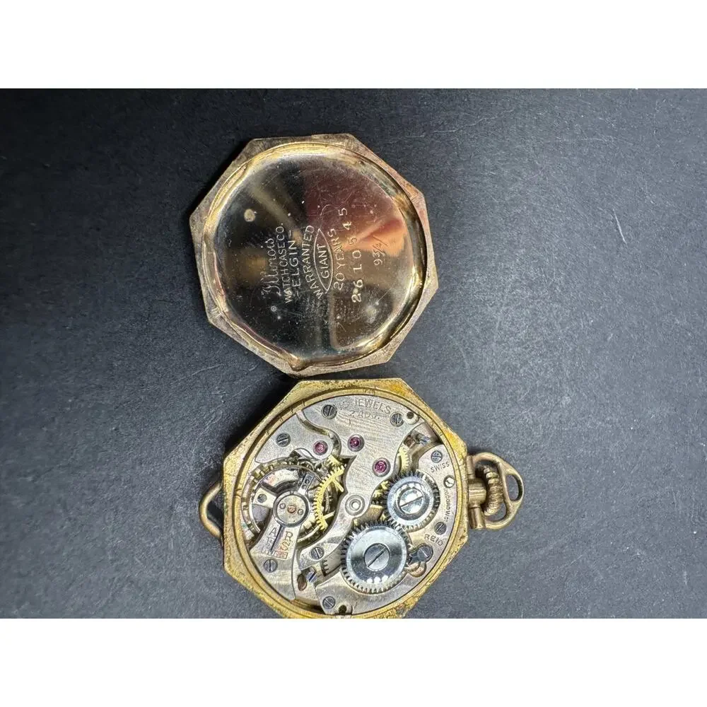 Vintage Reid Swiss Art Deco Swiss Watch Octagon Case Gold Filled 15 Jewels - Picture 6 of 9